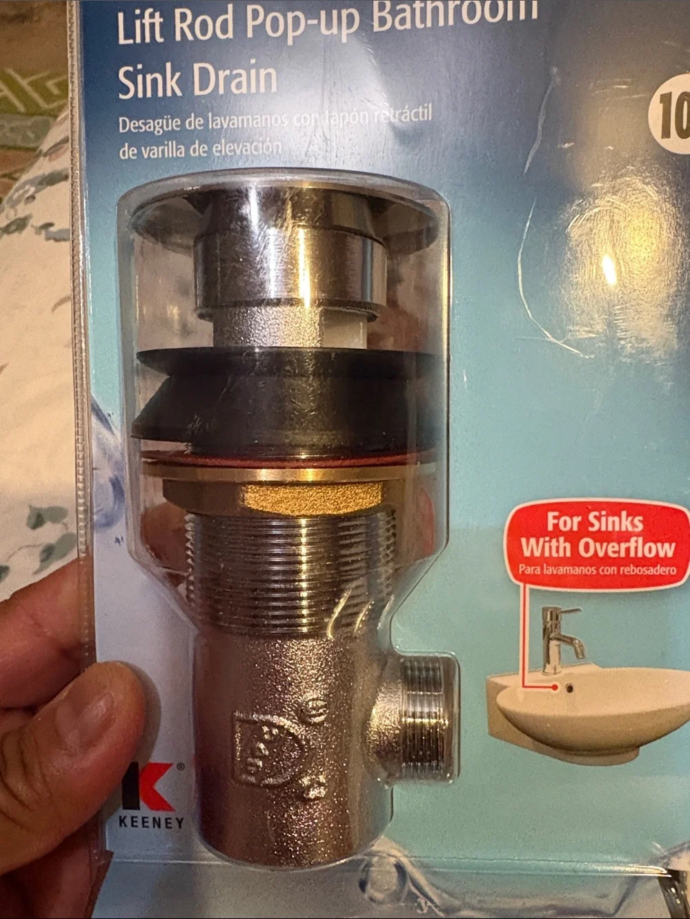 Keeney K820 77BN Sink Pop Up Assembly Brushed Nickel Drain Kit with Lift Rod